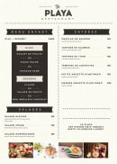 Carte et menu de La Playa à Villeneuve Loubet — Menu enfant, entrées et salades