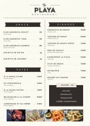 Carte et menu de La Playa à Villeneuve Loubet — Snacks, pâtes, viandes,...