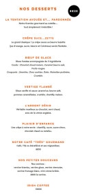 Carte et menu de Léo Léa Marina Baie des Anges à Villeneuve Loubet — Les desserts