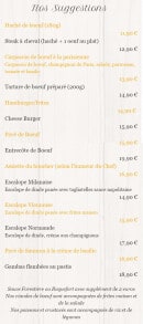 Menu Les Platanes - Suggestions