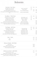 Carte et menu de Les Terrasses du Syracuse à Villeneuve Loubet — Les boissons