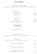 Carte et menu de Les Terrasses du Syracuse à Villeneuve Loubet — Les formules et entrées
