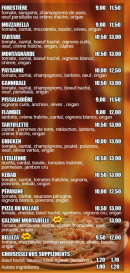 Carte et menu de Pizza du Village à Villeneuve Loubet — Les pizzas suite
