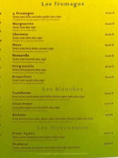 Menu Beaulieu Pizza - Les fromages, blanches, ...