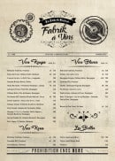Menu Fabrik - Les vins