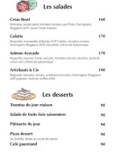 Menu Maonas - Les salades et desserts