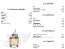 Menu Maonas - Les apéritifs, boissons chaudes, ....