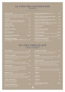 Menu Lamparo Plage - Les desserts et glaces