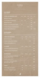 Menu Lamparo Plage - Les vins