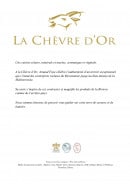 Menu la Chèvre d'Or - carte et menu la Chèvre d'Or Eze