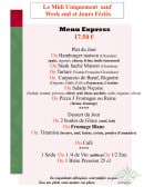Menu Restaurant Chez Régine - Menu express