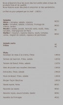 Menu Bacchus - Les salades et plats