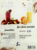 Menu Barista - Les jus de fruits