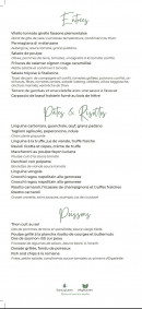 Menu Caffè Agnelli - Les entrées, pates et poissons, ...