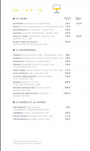 Menu Carlton - Les vins blancs