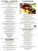 Menu New York - New York - Les entrées, hamburgers, brasseries,...