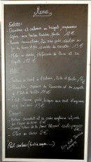 Menu Le chalet provençal - L'ardoise