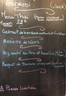 Menu Café des tilleuls - Un exemple de menu