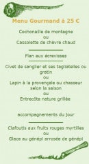 Menu Les Chamois - menu gourmand 25€