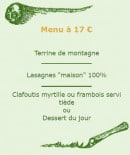 Menu Les Chamois - menu à 17€