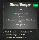 Menu Koala’s Burger - Menu burger