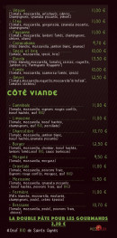 Menu Pizz'Alex - Les pizzas