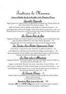 Carte et menu de Trattoria la Mamma à Menton — Exemple de menu