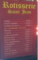 Carte et menu de rotisserie st jean à La Roquette sur Siagne — Menu