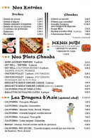 Carte et menu de Sushi manga à La Roquette sur Siagne — Entrées, plats chauds, menu midi,...