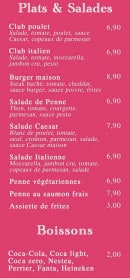 Menu La Dolce Vita - Les plats, salades et boissons à emporter