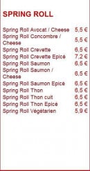 Menu Sushi Spirit - Les Springs Rolls