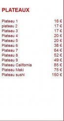 Menu Sushi Spirit - Les Plateaux