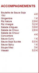 Menu Sushi Spirit - Les accompagnements