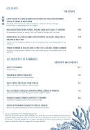 Menu La Maréa - Les plats, desserts, ...