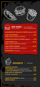 Menu Burger One - Les desserts et menu enfant