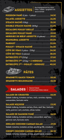 Menu Burger One - Les assiettes, salades, ...