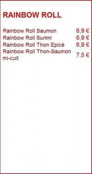 Menu Sushi Spirit - Les Rainbow Roll