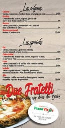 Menu Due Fratelli - Les calzones et pizzas spéciales