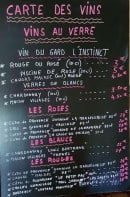 Menu L'alisier - Carte des vins