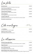 Menu Le Blanchon 1600 - Les plats, coté montagne et la rôtissoire