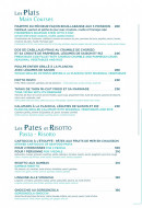 Menu L’Endroit - Les plats et pates