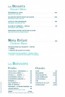 Menu L’Endroit - Les desserts, boissons, ...