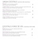 Menu L'Idem Café - Les virgin cocktails et les cocktails à base de vin