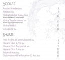 Menu L'Idem Café - Les vodkas et rhums