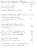 Menu L'Idem Café - Les cocktails maison et alcools en bouteille