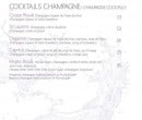 Menu L'Idem Café - Les cocktails champagne