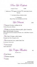 Menu Le blue bay - Le menu enfant, les desserts ...