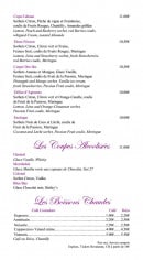 Menu Le blue bay - Les coupes alcoolisées et les boissons chaudes