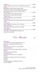 Menu Le blue bay - Les cocktails alcoolisés suite et non alcoolisés