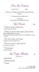 Menu Le blue bay - Pour les enfants, desserts,....